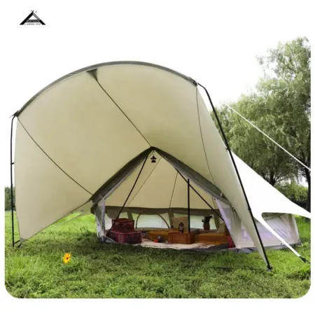 BOTEEN  Galvanized Steel Frame Cotton Canvas All Season Camping Glamping Safari Tents Waterproof Outdoor Two Bedrooms Bell Tent