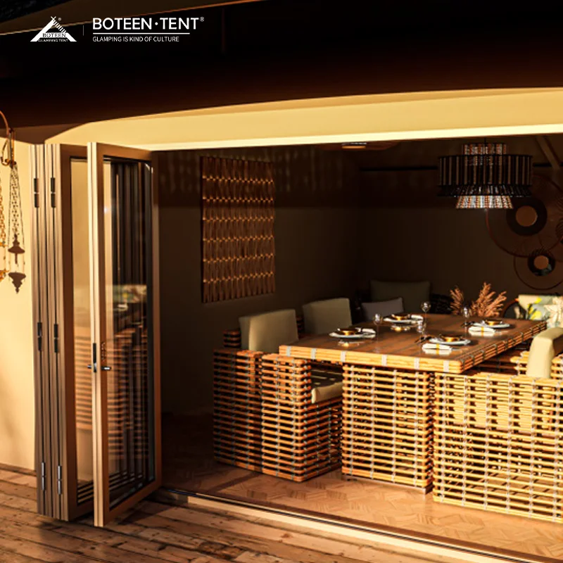 22.5x9m Khaki PVDF Waterproof Glamping Tent 202.5㎡ Luxury Safari Tent Flame-Retardant PVDF Membrane Tent - Image 4