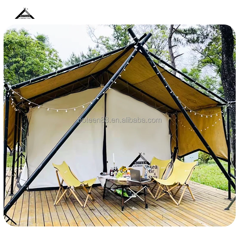 Simple Luxury Oxford Fabric Tent with Galvanized Steel Frame Four-Season Use Portable Design Bathroom Function - Image 4