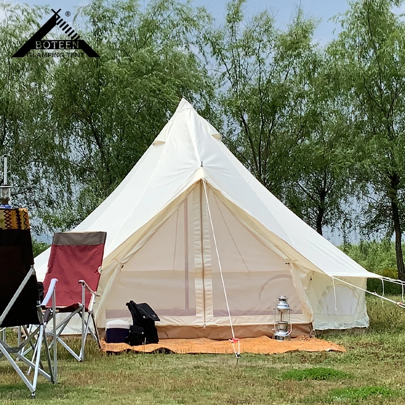 Winter Outdoor Oxford Teepee Tent Comfortable Yurt Tipi Dome House for Glamping for Winter Outdoor Adventures Camping Tent