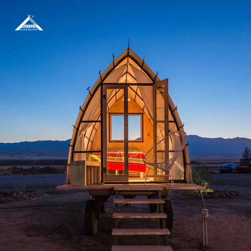 Custom Outdoor Hotel Tent Wheels One Bedroom Steel Frame Waterproof Four-Season Luxury Camping Safari Glamping Resort Travel - Image 5