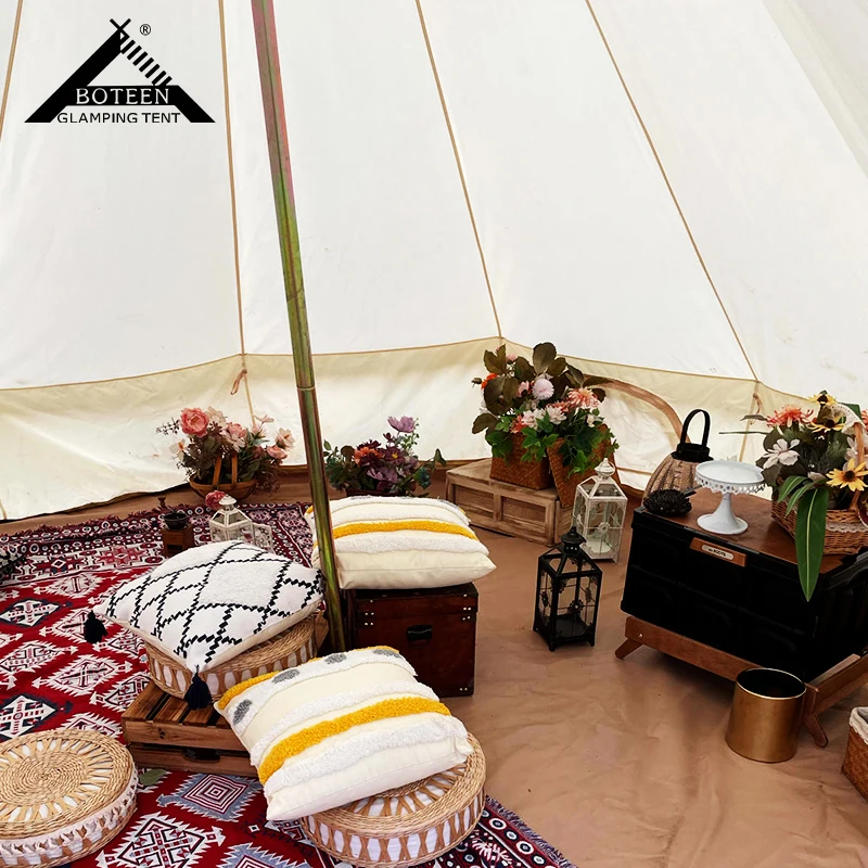 Direct Manufacturer's One Bedroom 3M/4M/5M/6M Large Outdoor Family Tent Waterproof Oxford Yurt Canopy Windproof for Camping - Image 4