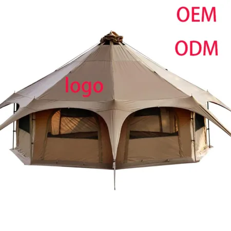BOTEEN Outdoor Glamping Oxford Bell Tent with Two Bedrooms & Living Room Wind Resistance Level 8-10 Summer Tent