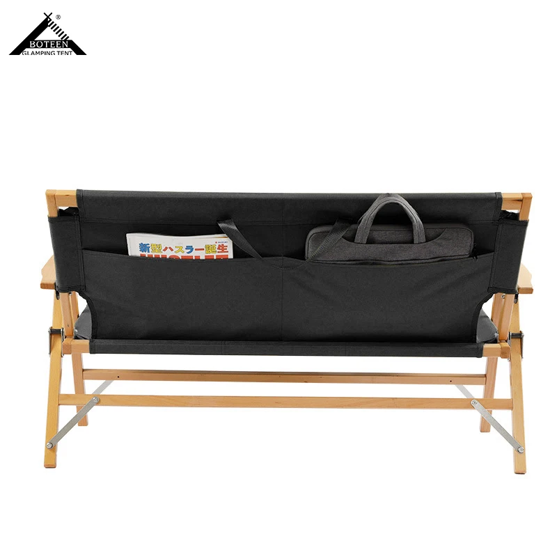 High Quality Outdoor Camping Chair Double Portable Lightweight Solid Wood Chair Seat 2 People for Picnic Camping - Image 5