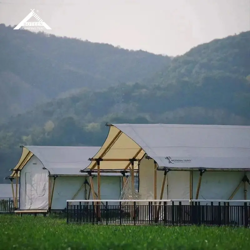 Outdoor Large Oxford Canvas Luxury Hunting Tent Summer Farmhouse Camping Accommodation Vacation Tent - Image 5