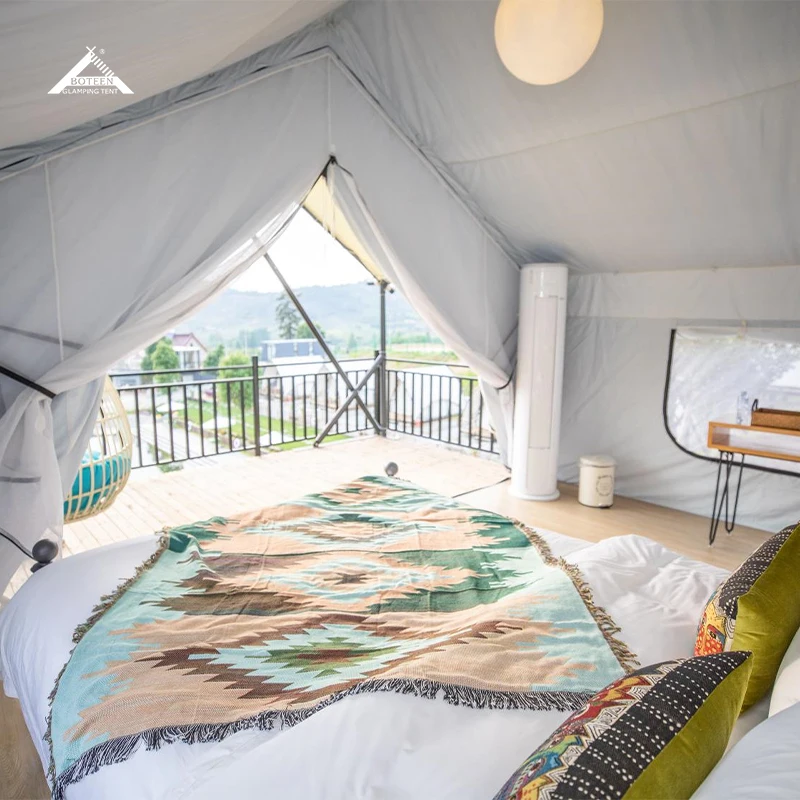 Custom Outdoor Camping Glamping Tent Waterproof Luxury Safari Tent Resort Hotel Tent Family Camping Travel Optional Bathroom - Image 5