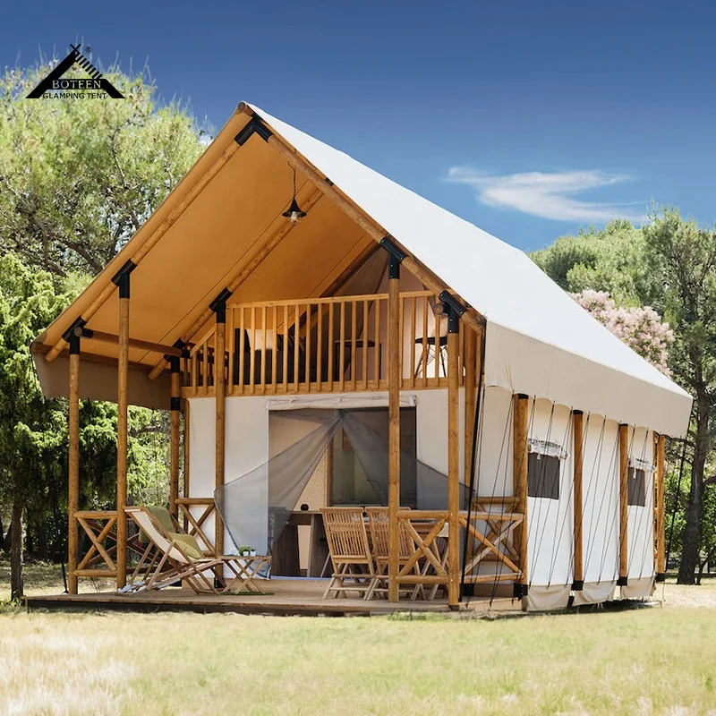 Hot Selling 2-storey Safari Tent Solid Wood Prefabricated House Villa Hotel Resort - Image 3