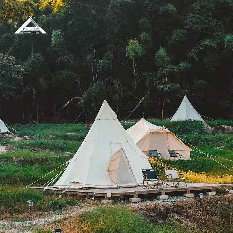 New Outdoor Camping Tent Waterproof Portable Luxury Glamping Tent Family Party Camping Tipi Indian Tent for Hiking Picnic Travel - Image 4