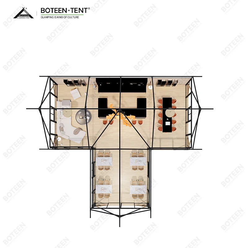 Luxurious Wild House Hotel Accommodation Tent Available in All Seasons with Transparent Glass Doors and Windows for a Wide View - Image 4