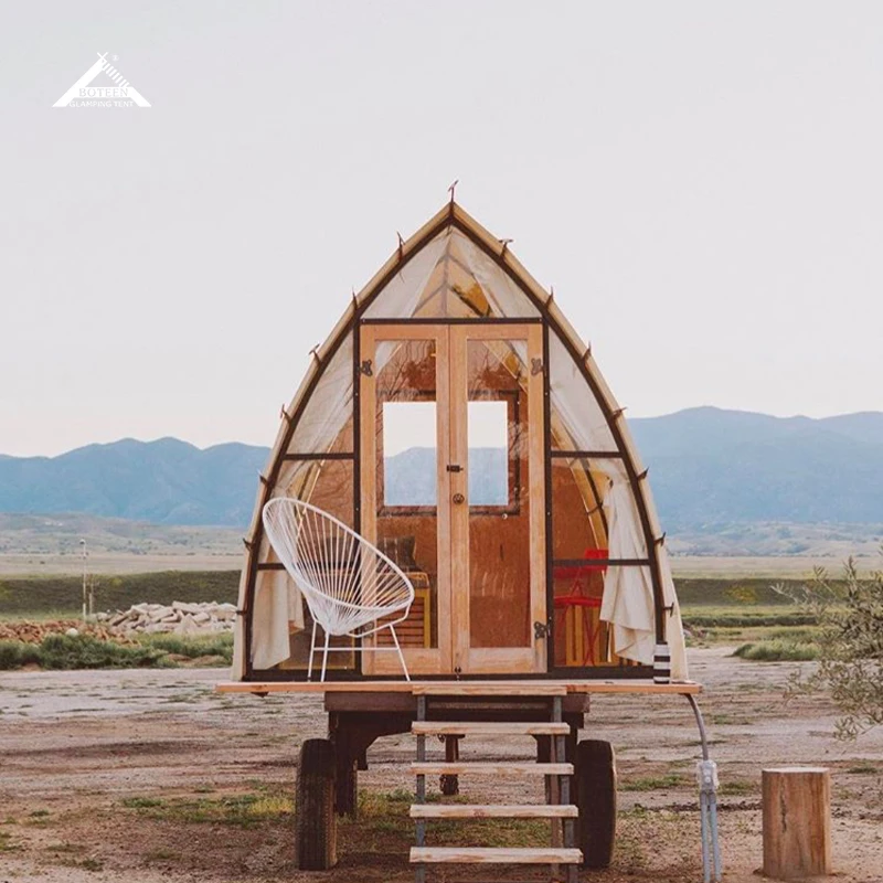 Custom Outdoor Hotel Tent Wheels One Bedroom Steel Frame Waterproof Four-Season Luxury Camping Safari Glamping Resort Travel - Image 6