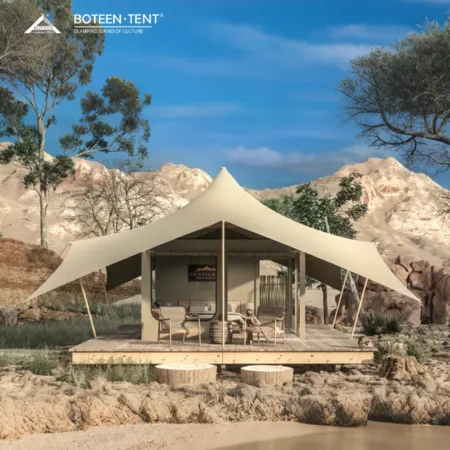 KUSI 10x7m Luxury Safari Glamping Tent | 70㎡ Waterproof Eco-Friendly Resort Tent