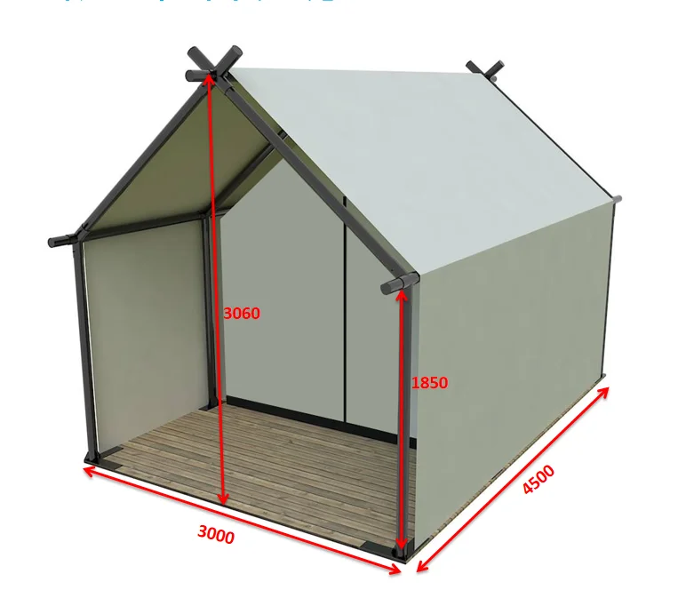 4 Season Luxury Camping Tent for 2-4 People Prefabricated Tiny House Outdoor Waterproof Glamping for Family Hotel Safari Resort - Image 6