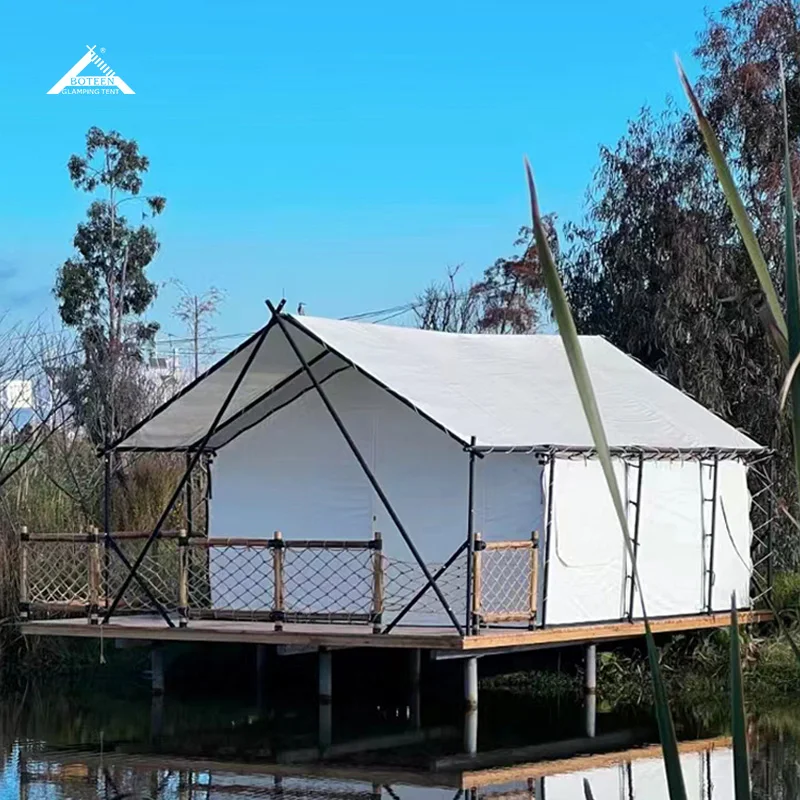 Wooden Outdoor Camping Grassland Camping Tent Luxury Wildlife Park Desert Hotel Vacation House Tent - Image 3