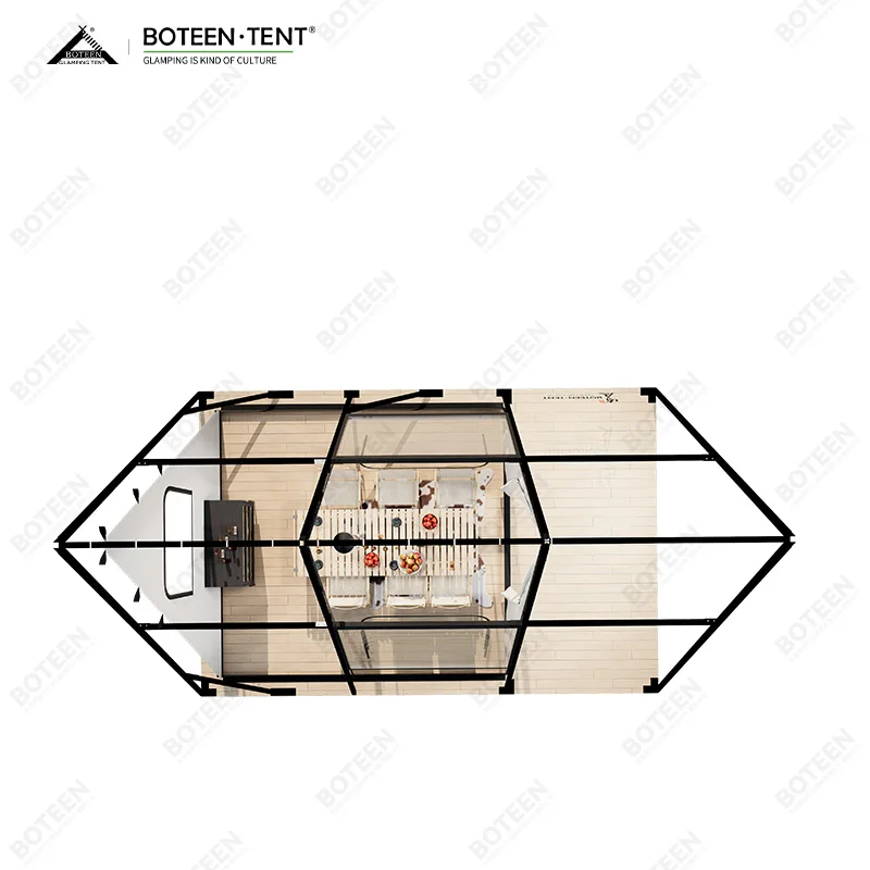 Light Luxury Pyramid-shaped Camping Tent Oxford Fabric Double Layer Quick Automatic Opening Windproof Rainproof for Outdoor - Image 3