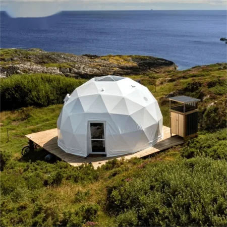 Luxury Heavy Duty PVC Dome Tent Aluminum Poles Canvas Custom Logo for Outdoor Camping Winter Events Hotels Bathroom Features