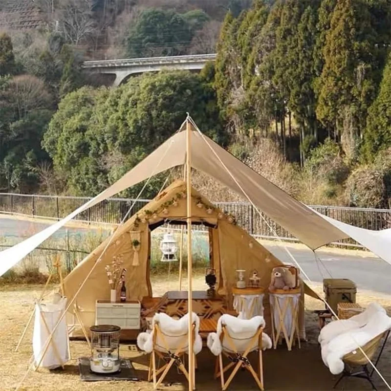 BOTEEN Inflatable Oxford Fabric Four-Season Waterproof Camping Tent with Two Bedrooms & Living Room 12 Square Meter