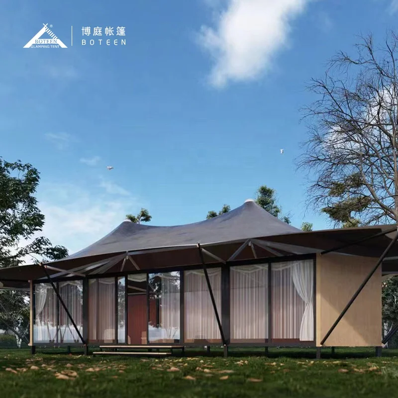 Luxury Modern 13.5m Diameter Glass Wall Outdoor House Tent Single All Seasons Wedding Parties High Fire Canvas Aluminum Wooden - Image 6