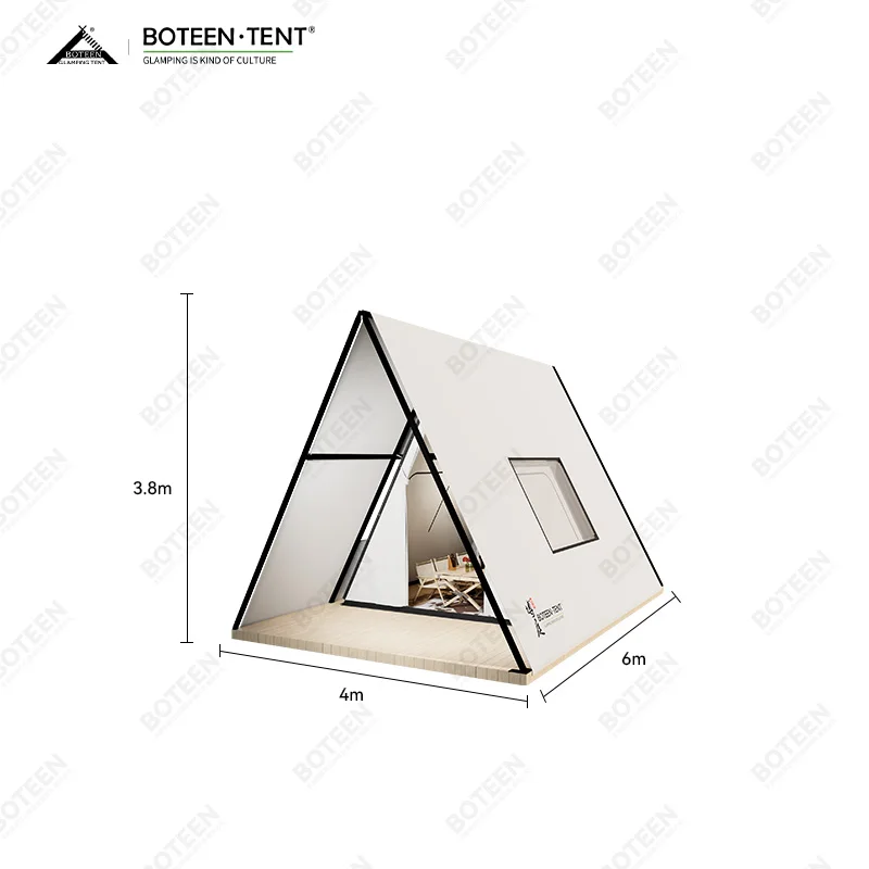 Light Luxury Pyramid-shaped Camping Tent Oxford Fabric Double Layer Quick Automatic Opening Windproof Rainproof for Outdoor - Image 5
