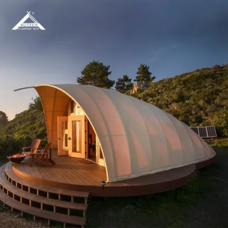 Stylish Shell Shape Outdoor Tent House Luxury Large Other Tent Waterproof Camping Eco Resort Hotel Glamping Tent with Glass Door