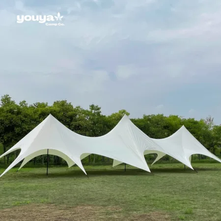 Outdoor Camping Tarp with Poles 20-40 People Portable Waterproof Survival Large Canopy Trade Show Tent for Party Picnic Wedding