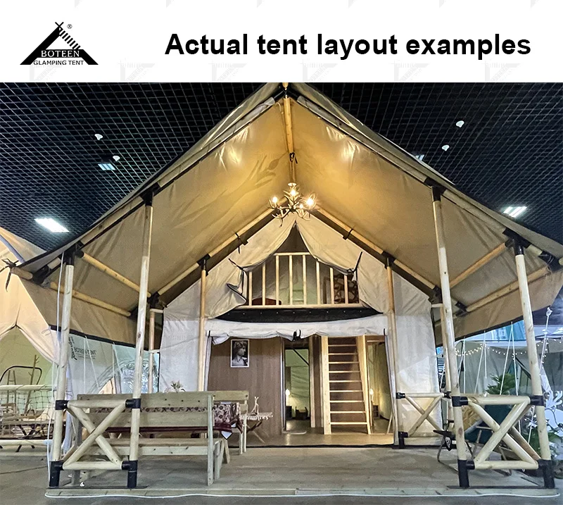 Factory Direct Luxury Double-Layered Camping Tent with Two Bedrooms Modern PVC Oxford Fabric Spacious Design for Glamping - Image 3