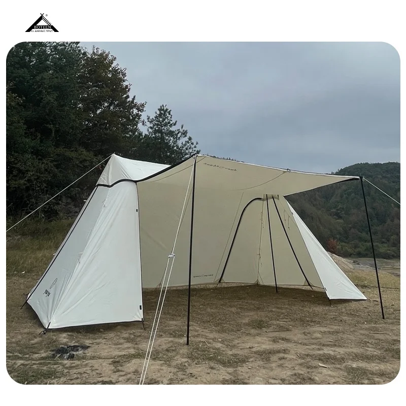 BOTEEN Portable Camping Tent Custom Outdoor Traveling Hiking Waterproof All Season Two Bedrooms Living Room Galvanized Steel - Image 4