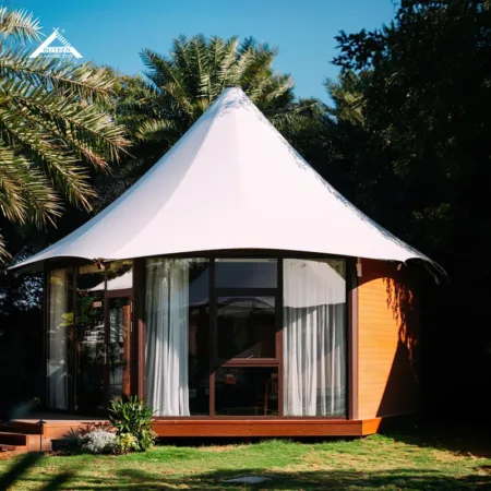 Custom Outdoor Tent House Luxury Large Hotel Glamping Tent with Bathroom Prefabricated House Hard Wall for Resort Family Camping