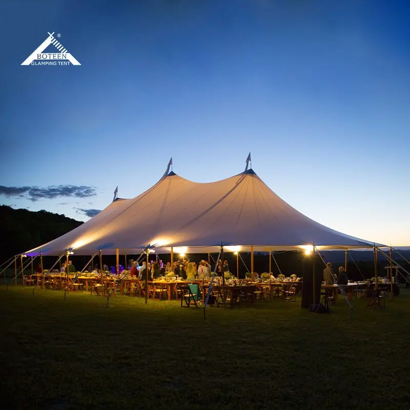 High End Large-scale Wedding Banquet Event Tent - Expandable and Adjustable Pole Canvas Tent Structure, 100-400 People - Image 4