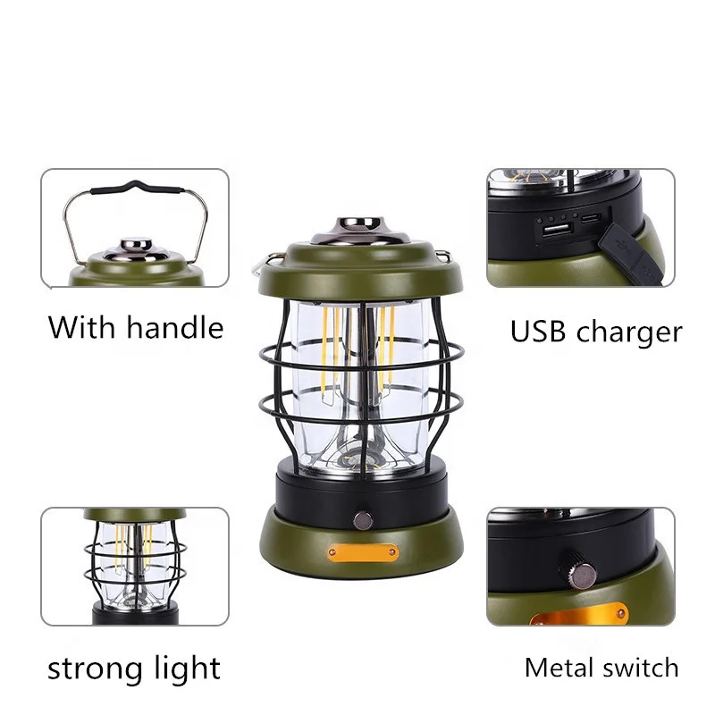 New Outdoor USB Charge LED Camping Lantern Multi-Functional Waterproof Handheld Light Portable for Camping & Fishing - Image 5