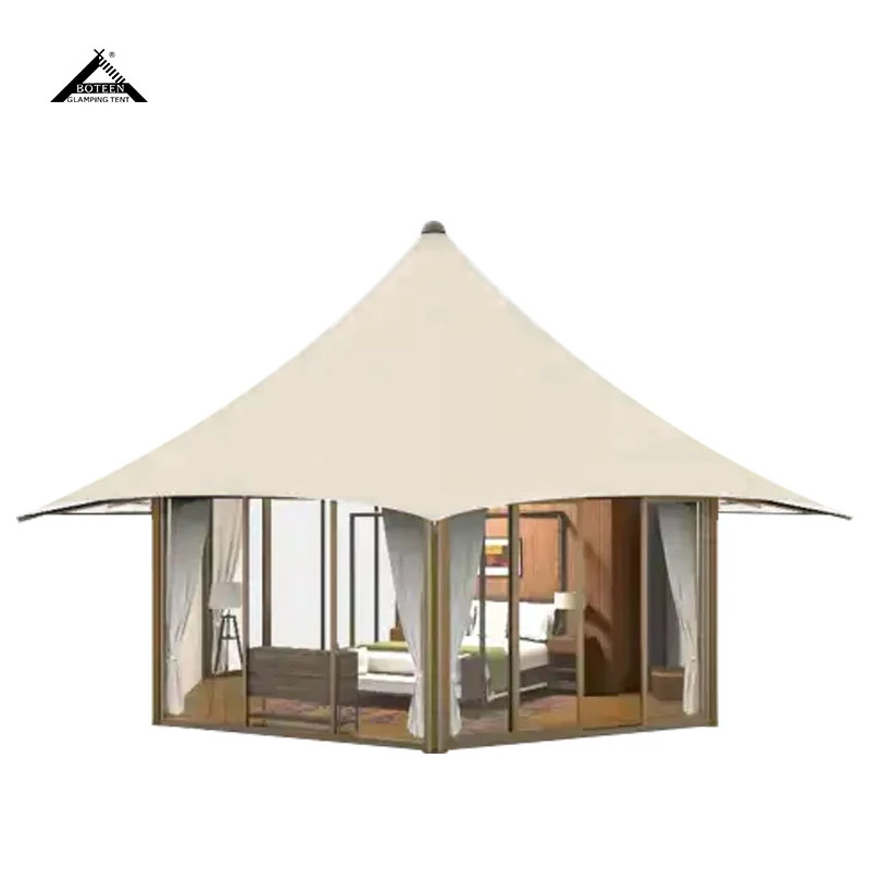 Factory New Outdoor Hotel with Glass Doors, Hard Walls, Luxury Large Wildlife Resort Camping Tents - Image 6