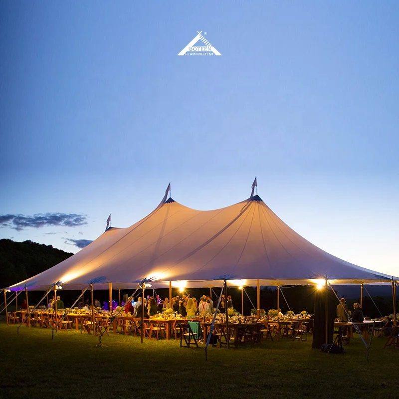 High End Large-scale Wedding Banquet Event Tent - Expandable and Adjustable Pole Canvas Tent Structure, 100-400 People