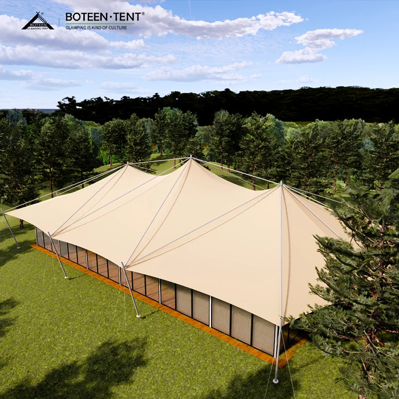 Large Luxury Waterproof Safari Party Tent Triple Peaks Outdoor Hotel Villa Tent Camping Tent - Image 3