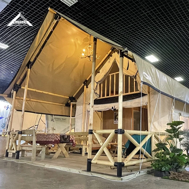 Hot Selling 2-storey Safari Tent Solid Wood Prefabricated House Villa Hotel Resort - Image 2
