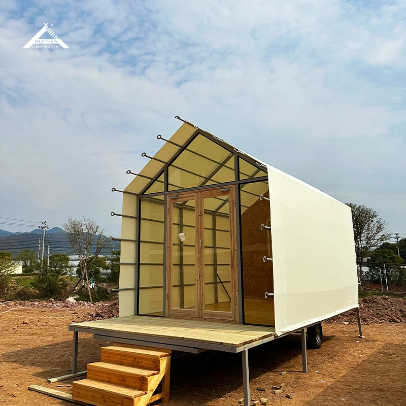 Stylish Custom One-Bedroom Outdoor Glamping Tent with Wheels Waterproof Luxury Camping Safari Hotel Resort Tent for Travel