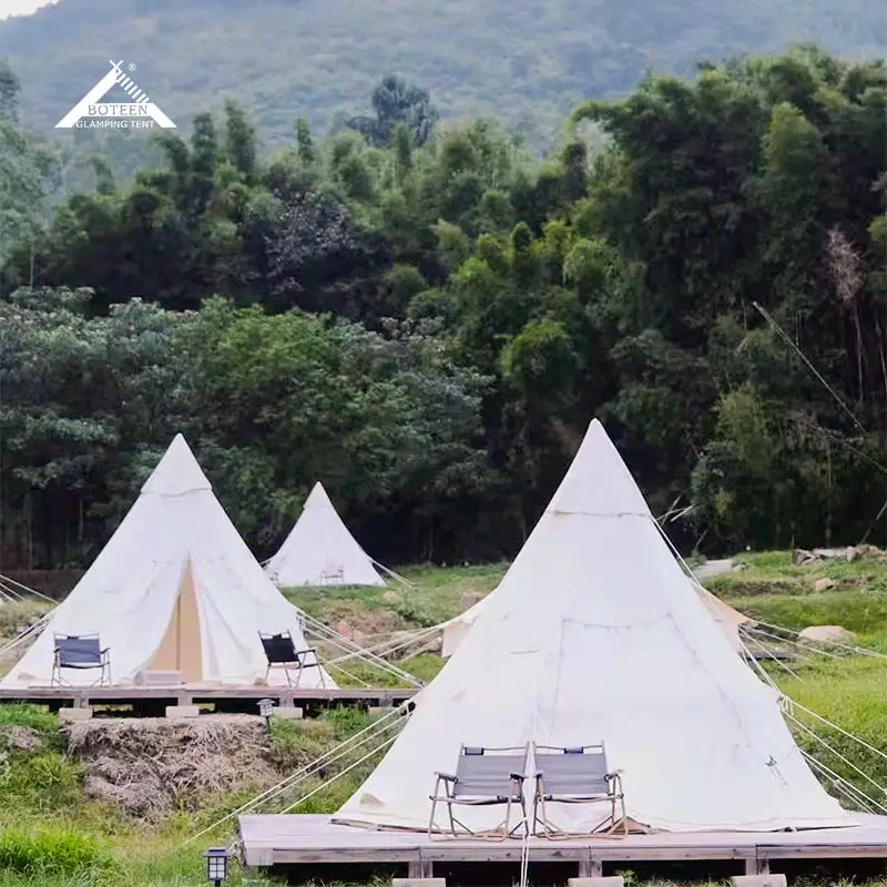 Family Party Camping Tipi Indian Tent for Hiking Picnic Travel New Outdoor Camping Tent Waterproof Portable Luxury Glamping Tent - Image 3