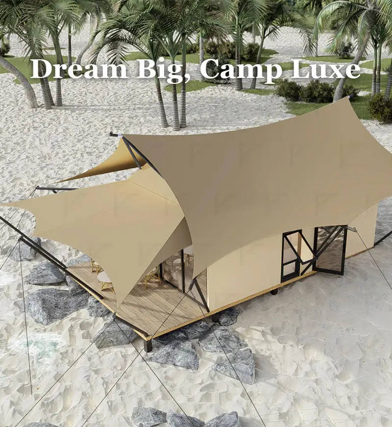 Custom Resort Glamping Tent with Glass Door Waterproof Windproof Luxury Safari Tent Outdoor Hotel Tent for Travel Accommodation - Image 4