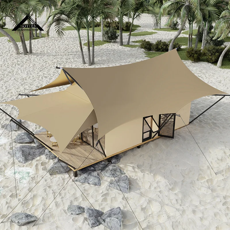 Luxurious Modern Glamping Tents for Hotels Resorts Customized Windproof Design 100% Cotton Canvas Cover Optional Outdoor - Image 3
