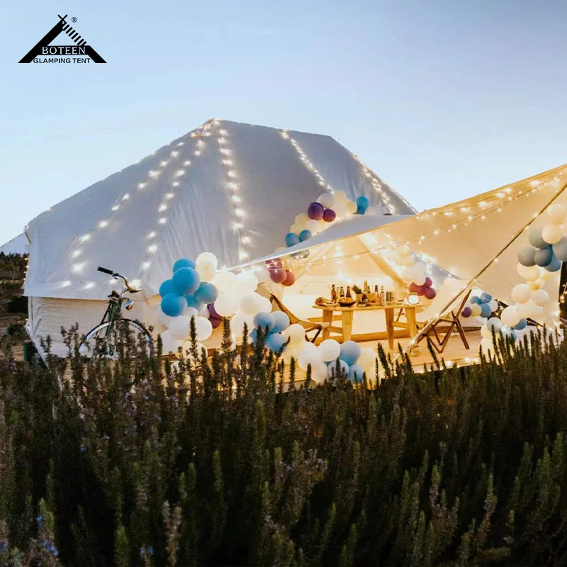 Wholesale Outdoor Camping Tent Waterproof Large Luxury Family Party Bell Tent Glamping Resort Yurt Emperor's Tent for Event - Image 6