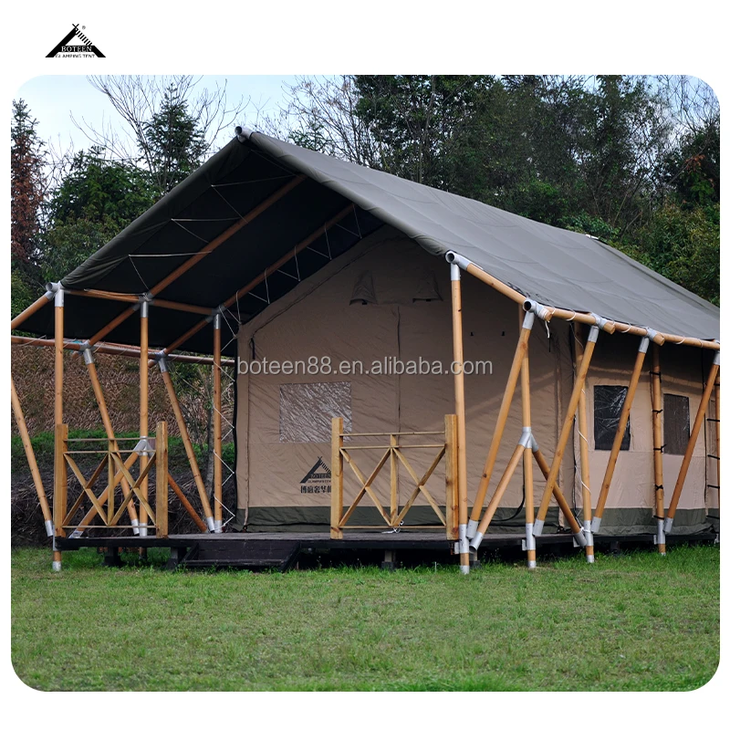 Luxury Summer Camping Tent with Three Bedrooms & Living Room High-Strength Waterproof Canvas Wind Resistance up to 10 - Image 2