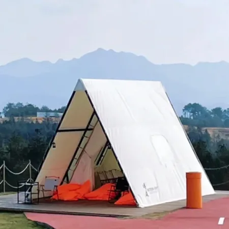 Light Luxury Pyramid-shaped Camping Tent Oxford Fabric Double Layer Four-season Quick Setup Windproof Rainproof for Outdoor