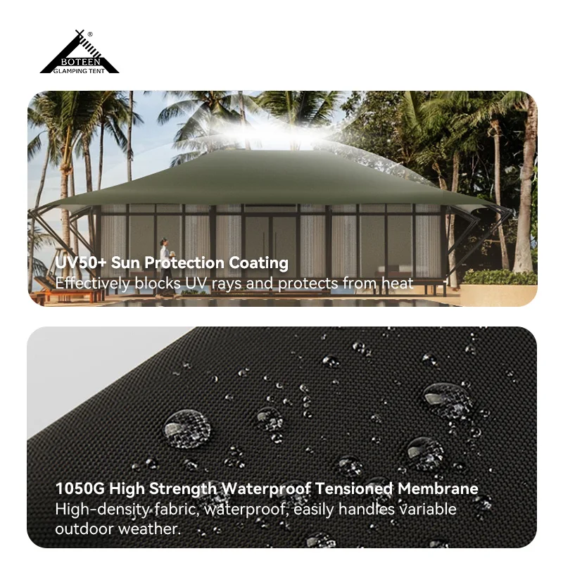 High Quality Luxury Large Hotel Glamping Tent for Outdoor Family Travel & Safari Accommodation Steel Pipe Camping Tent - Image 4