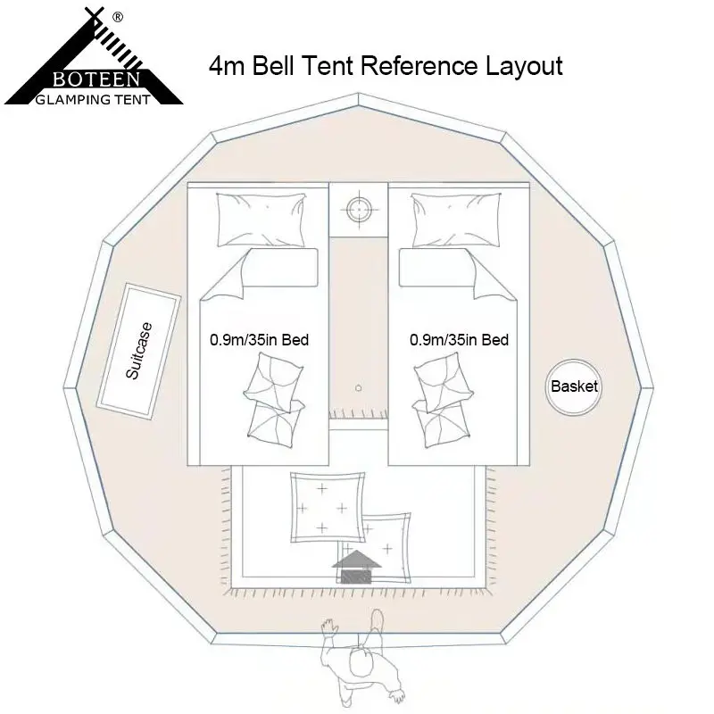 Outdoor Adventures Camping TentWinter Outdoor Oxford Teepee Tent Comfortable Yurt Tipi Dome House for Glamping for Winter - Image 3