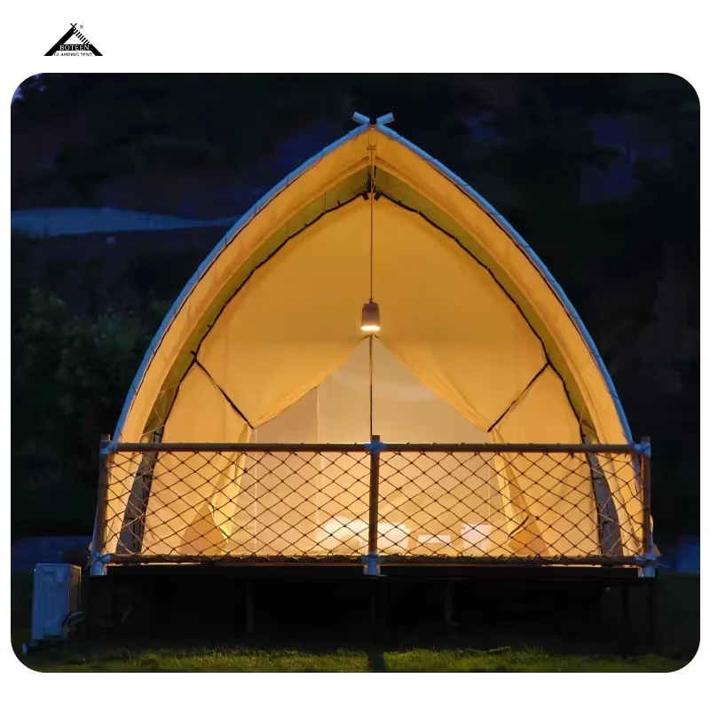 BOTEEN Four-Season Safari Large Shell Camping Sanitary Facilities Straight Bracing Two Bedrooms Galvanized Steel Frame PVC