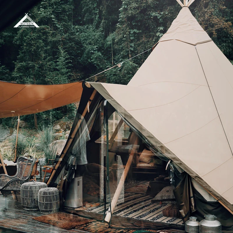 Custom Luxury Glamping Tent for Hotel Resort Well-Insulated Waterproof Indian Tipi for Family Outdoor Camping Party Travel - Image 3