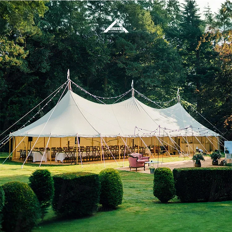 High End Large-scale Wedding Banquet Event Tent - Expandable and Adjustable Pole Canvas Tent Structure, 100-400 People - Image 6