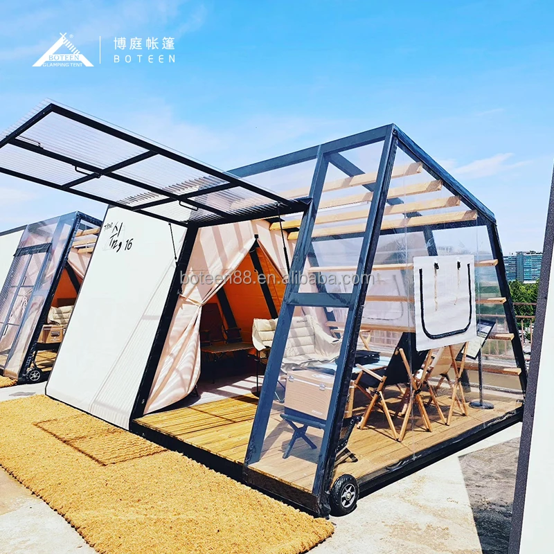Customized Time Cabin One Bedroom PVC Outdoor Tent Windproof & Rainproof Four-Season Camping Party Tent