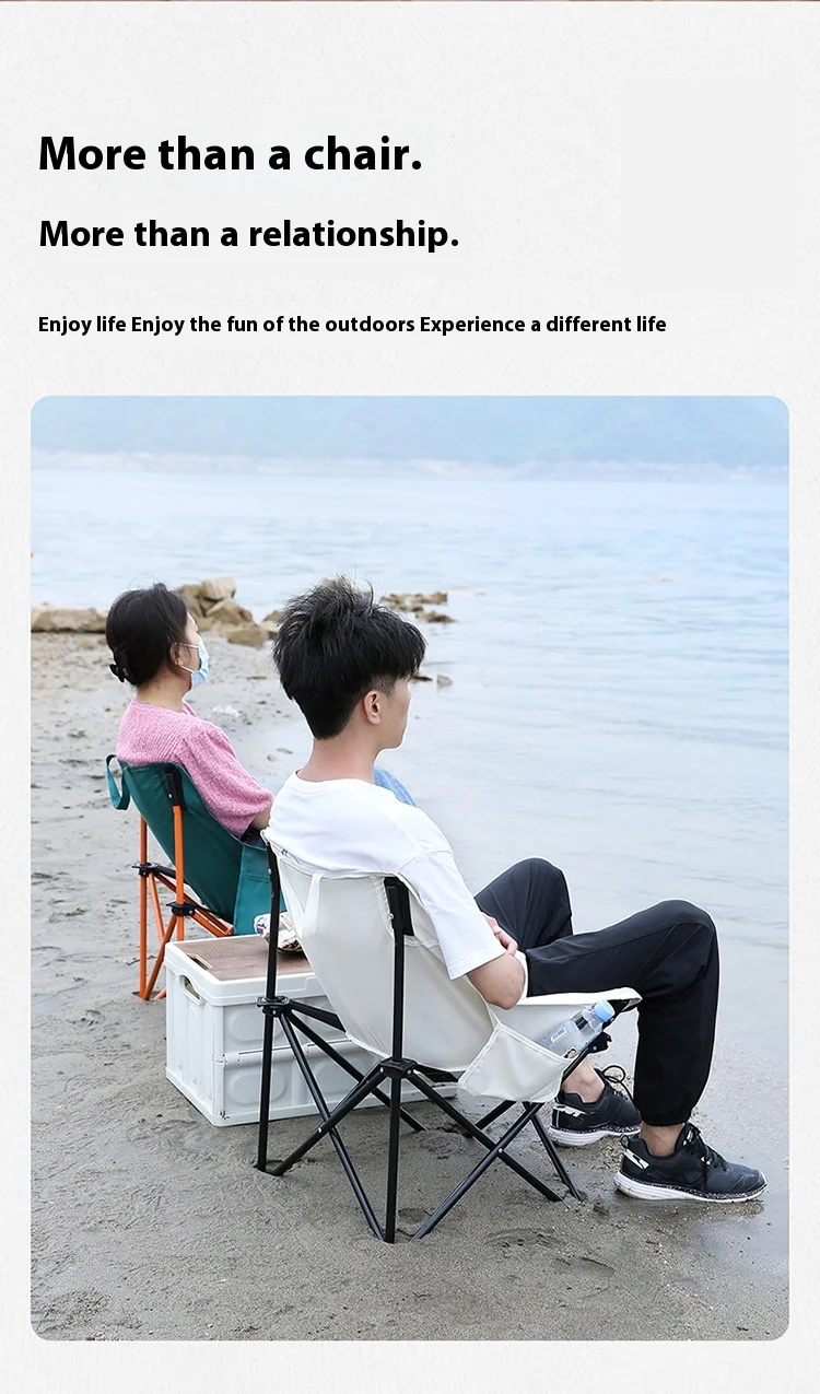 Wholesale Modern Portable Folding Lazy Sofa Cloud Camping Chair Adults Padded Saucer Moon Chair for Picnics Outdoor Furniture - Image 5