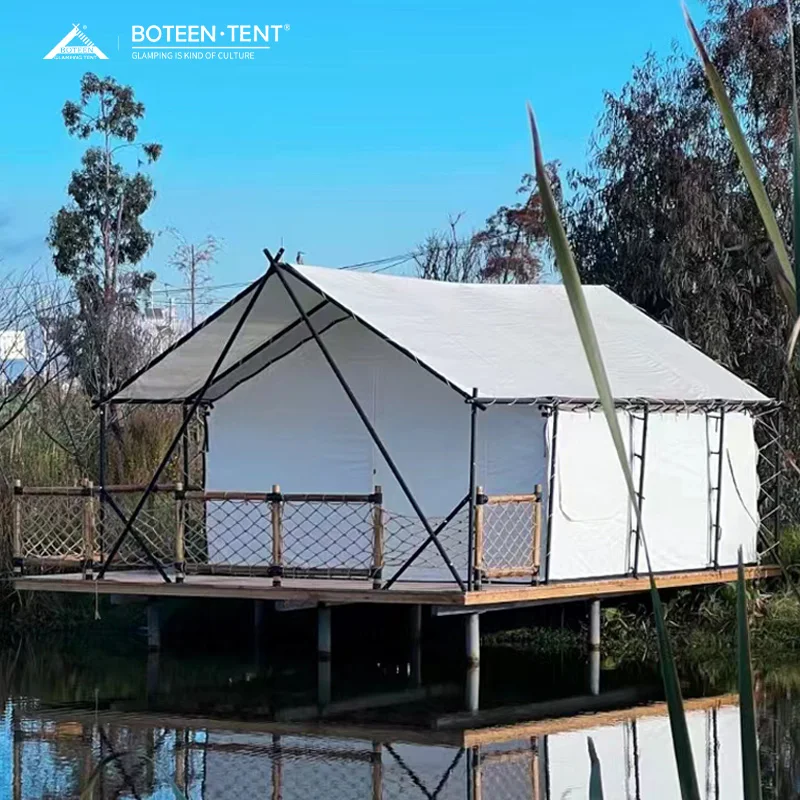 Simple Luxury Oxford Fabric Tent with Galvanized Steel Frame Four-Season Use Portable Design Bathroom Function