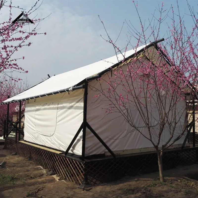 Wooden Outdoor Camping Grassland Camping Tent Luxury Wildlife Park Desert Hotel Vacation House Tent - Image 4