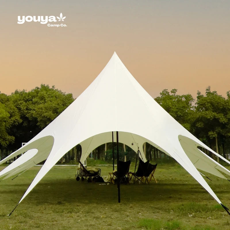 Outdoor Camping Tarp with Poles 20-40 People Portable Waterproof Survival Large Canopy Trade Show Tent for Party Picnic Wedding - Image 3